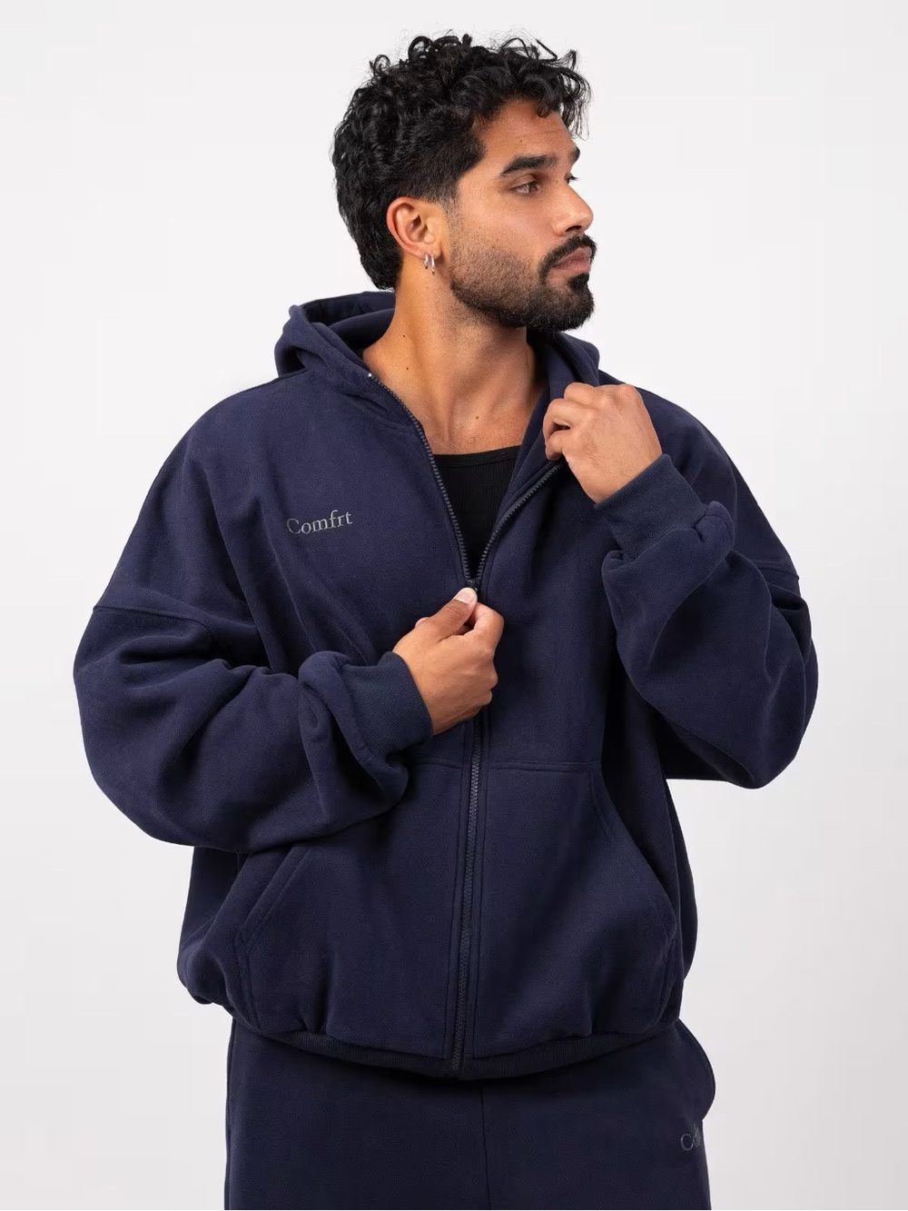 Comfrt Cloud Zip-Up Hoodie in Navy